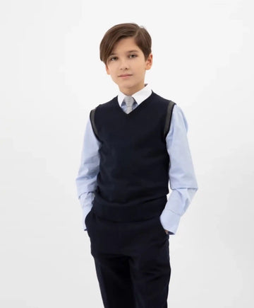 Cardigan tricotat cu dungi contrastante, albastru, Gulliver