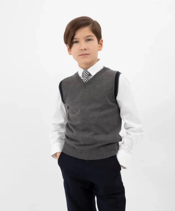 Cardigan tricotat cu decolteu în V, gri, Gulliver