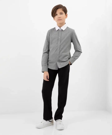 Pantaloni clasici cu croială dreaptă, negri, Gulliver