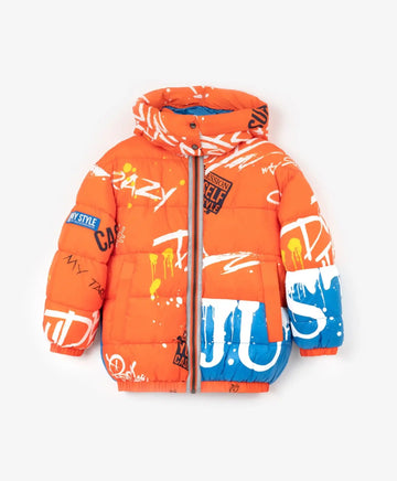 Geacă oversized de iarnă, portocalie, Gulliver