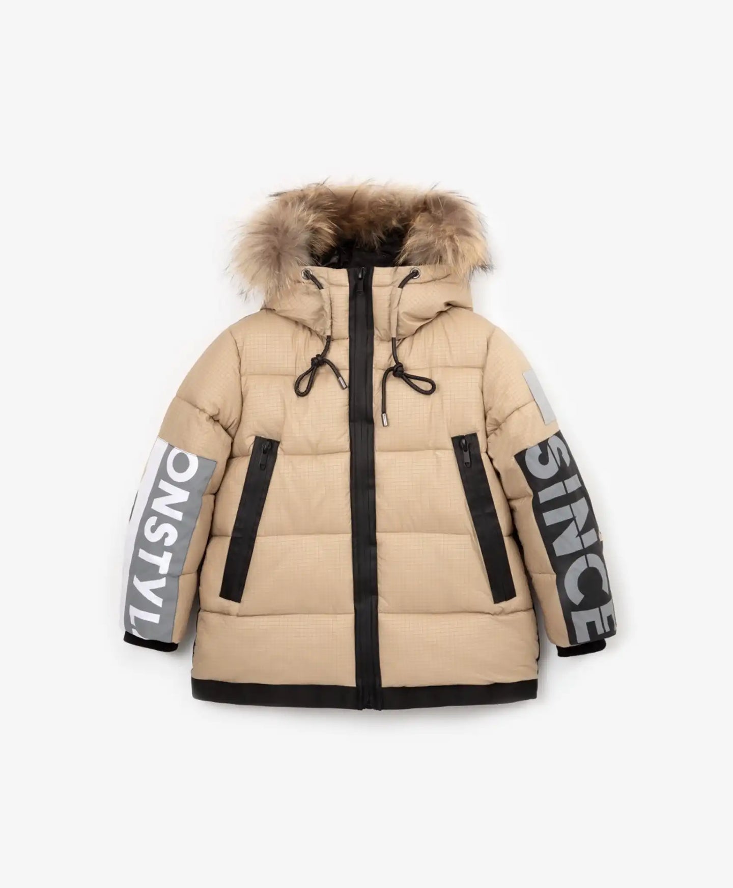 Geacă de iarnă bej cu elemente reflectorizante, Gulliver