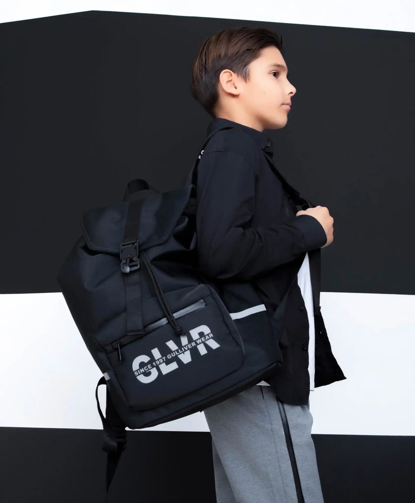 Rucsac din material impermeabil, negru, Gulliver