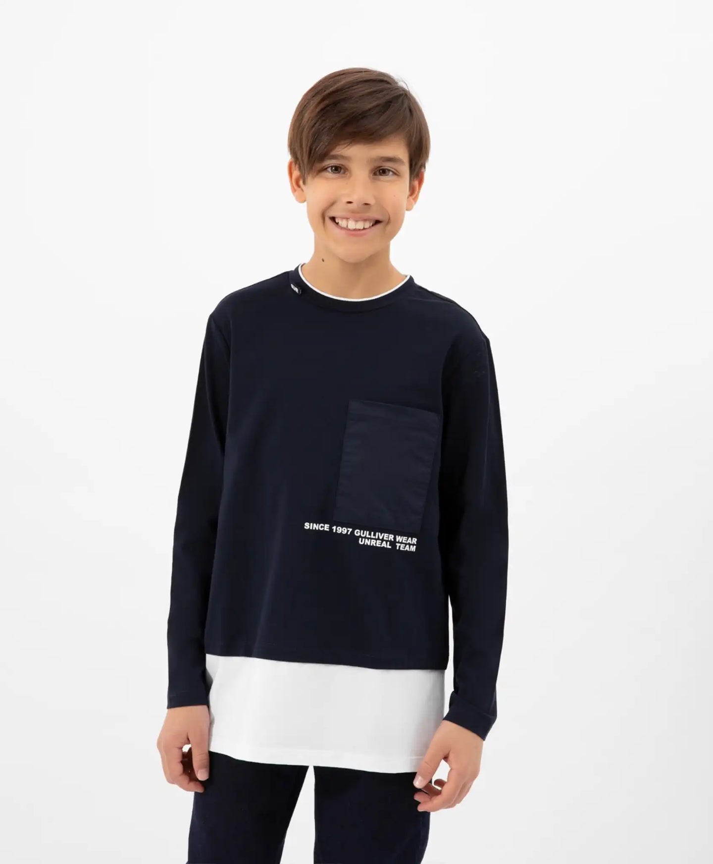 Tricou cu mâneci lungi albastru Gulliver