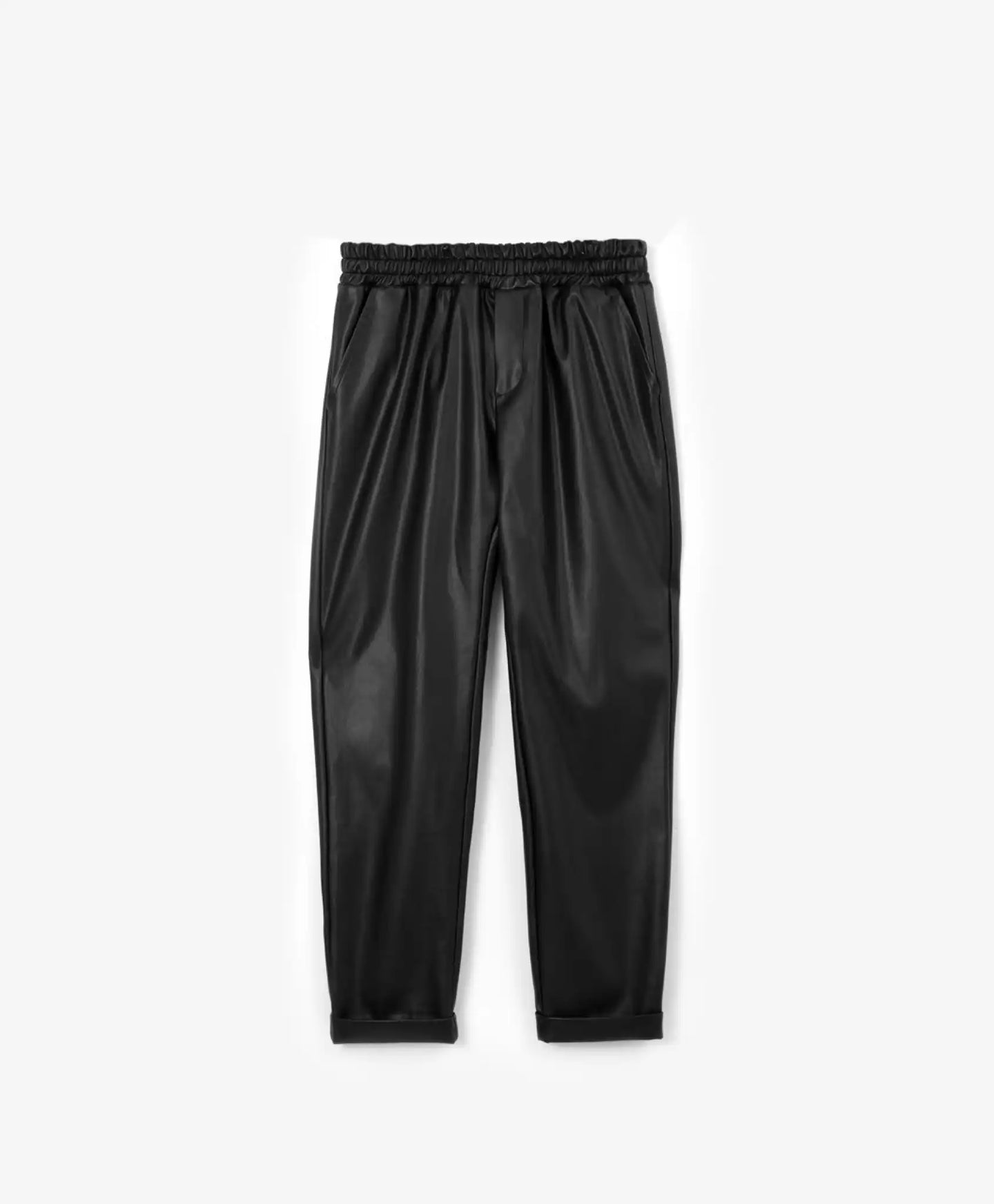 Pantaloni din piele ecologică, negri, Gulliver