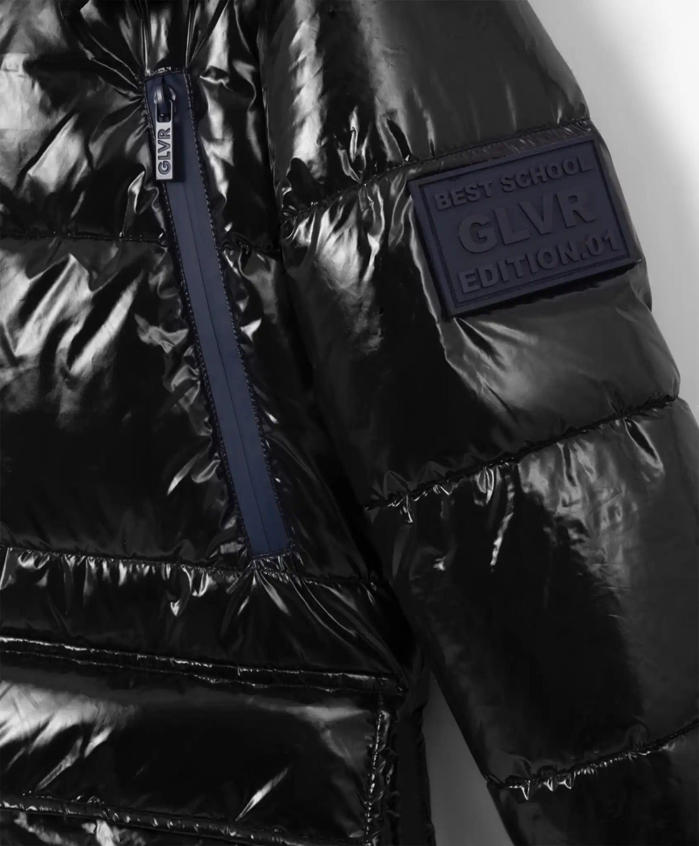 Trenci lucios, cu blană sintetică, albastru, Gulliver