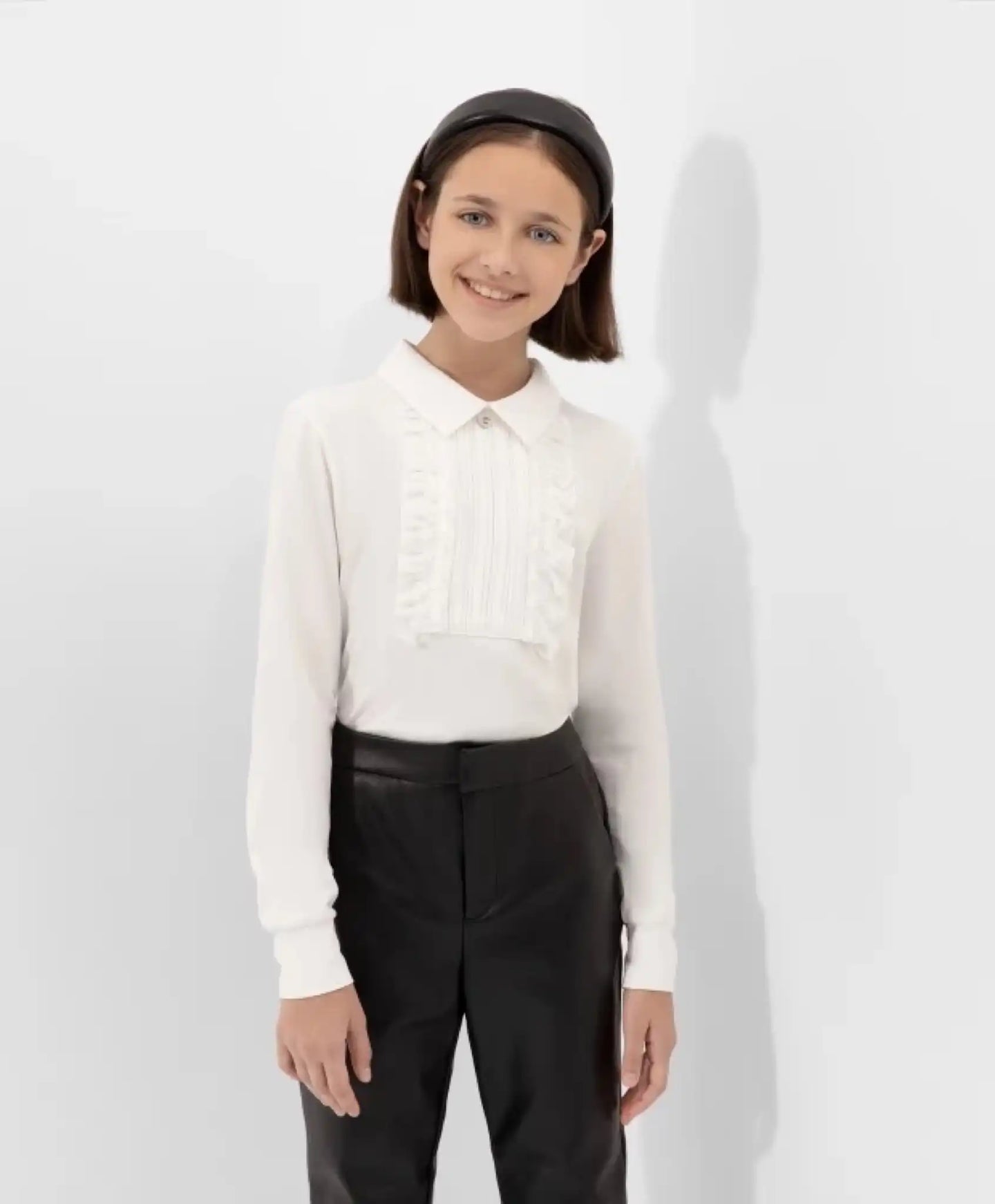 Bluză cu inserție textilă plisată în stil lăptos, Gulliver