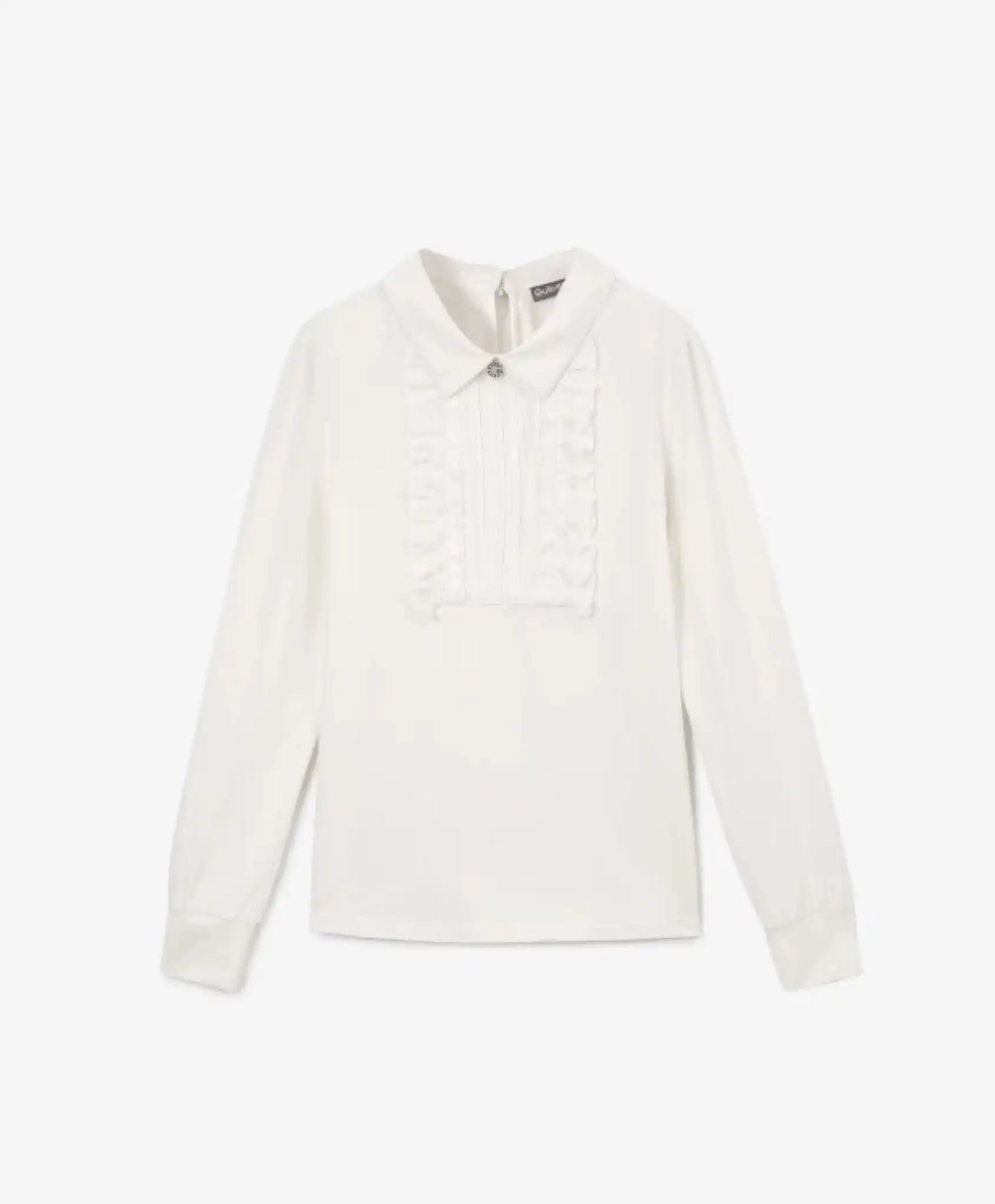 Bluză cu inserție textilă plisată în stil lăptos, Gulliver