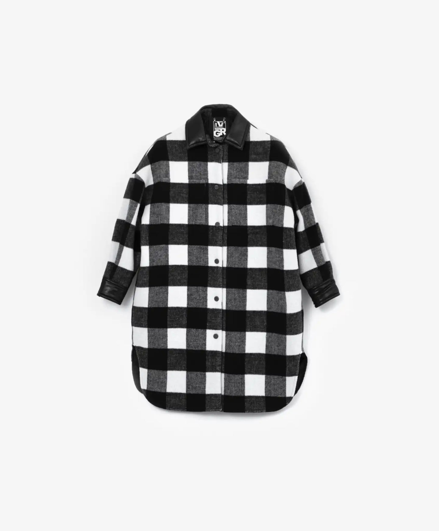 Palton drapat, cu carouri mari, alb, Gulliver