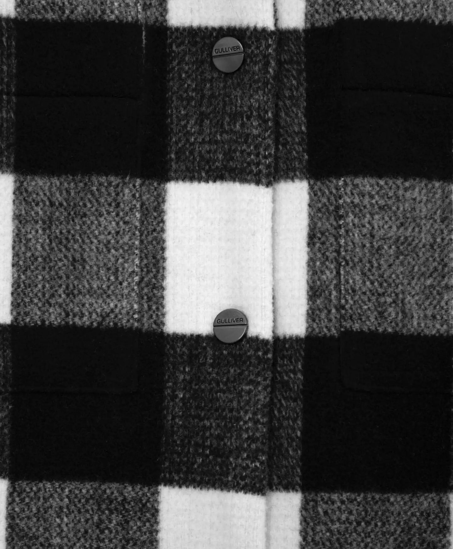 Palton drapat, cu carouri mari, alb, Gulliver