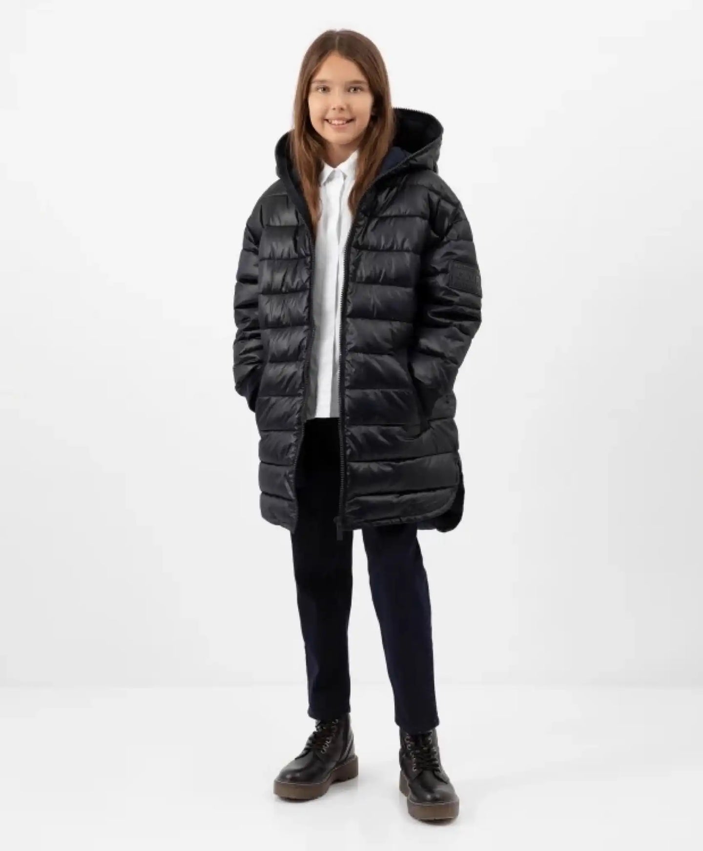 Palton de iarnă cu blană artificială, albastru, de la Gulliver