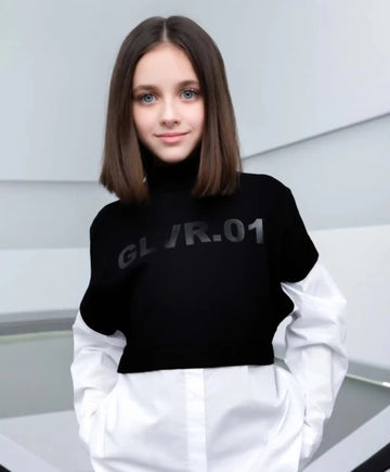 Bluză combinată cu mâneci voluminoase, albă, Gulliver