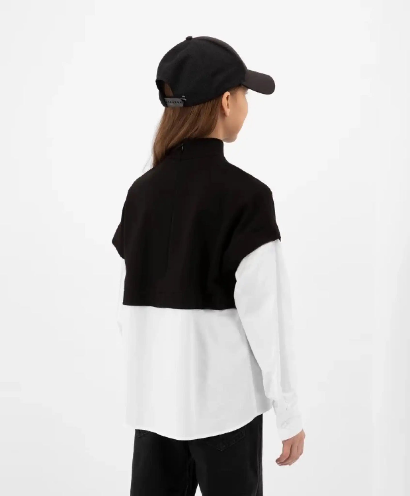 Bluză combinată cu mâneci voluminoase, albă, Gulliver