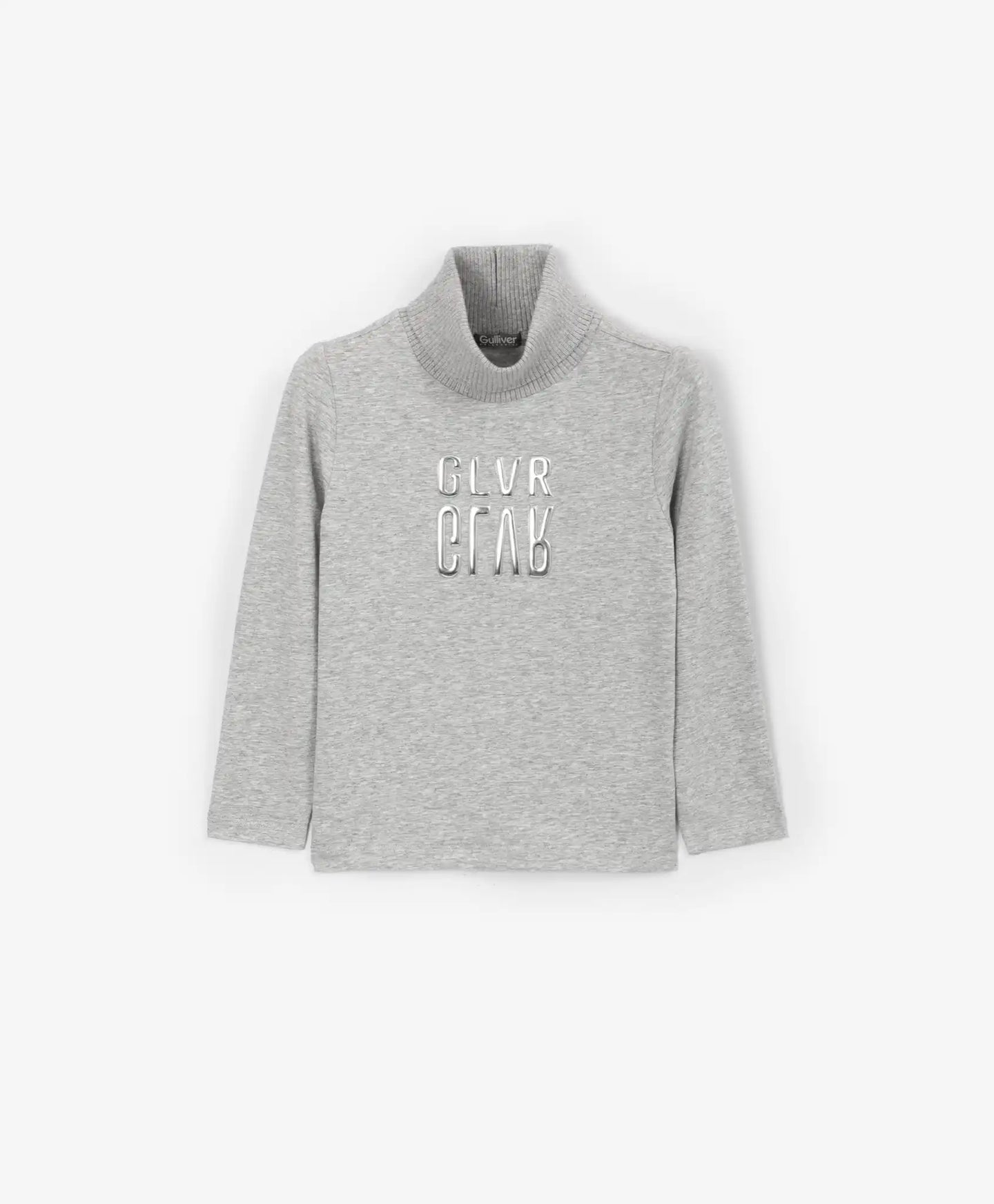 Bluză tricotată gri cu guler înalt, Gulliver