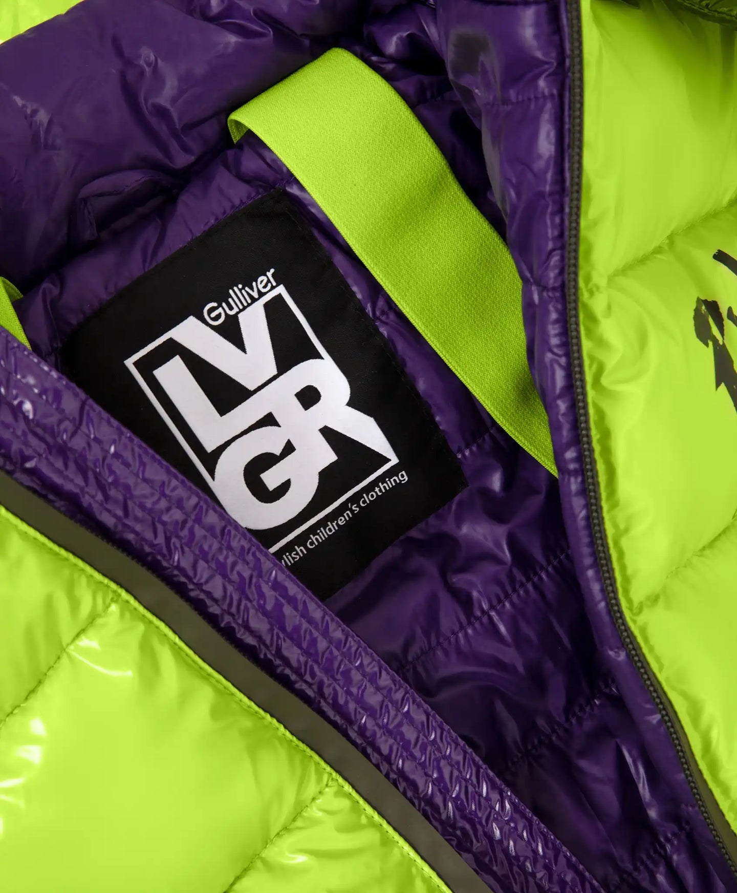 Geacă verde de iarnă din blană artificială de la Gulliver