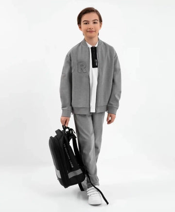 Hanorac melanj cu fermoar, gri, de la Gulliver