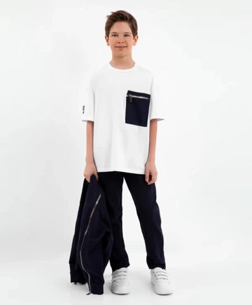 Tricou cu mânecă scurtă, alb, Gulliver