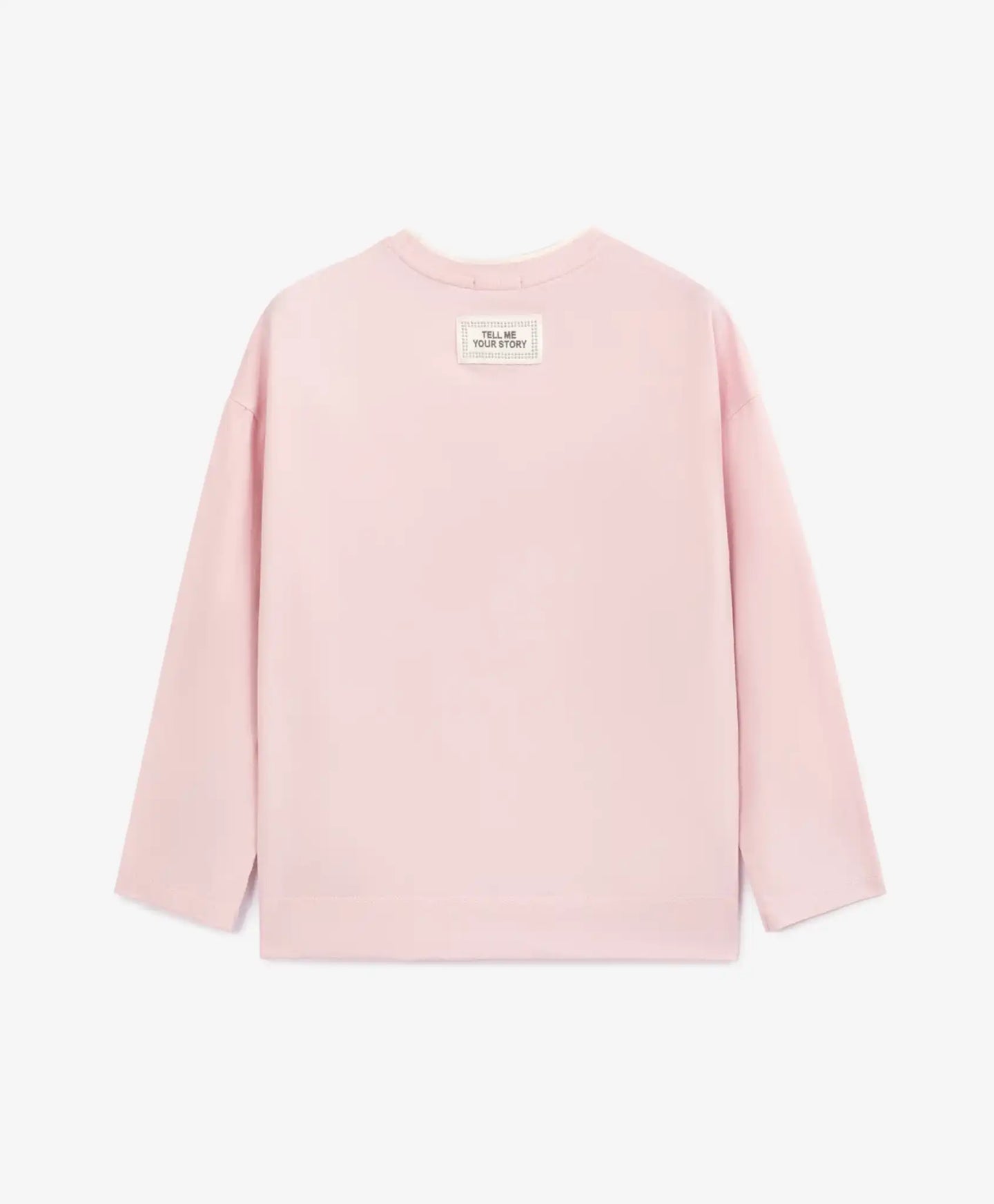 Longsleeve cu decorație expresivă roz pentru fete Gulliver