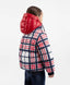 Geacă semilung cu căptușeală matlasată și guler detașabil cu glugă în carouri pentru fete, Gulliver