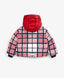 Geacă semilung cu căptușeală matlasată și guler detașabil cu glugă în carouri pentru fete, Gulliver