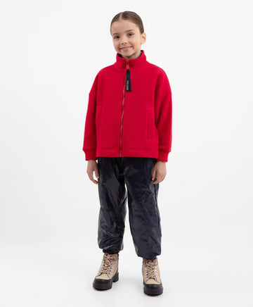 Pantaloni de sezon intermediar, din material strălucitor, bleumarin, cu căptușeală din fleece, pentru fată, Gulliver