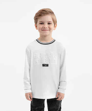 Longsleeve tricotat alb pentru băieți Gulliver