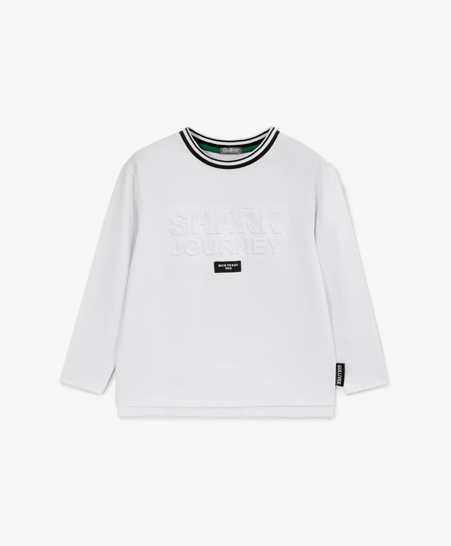 Longsleeve tricotat alb pentru băieți Gulliver