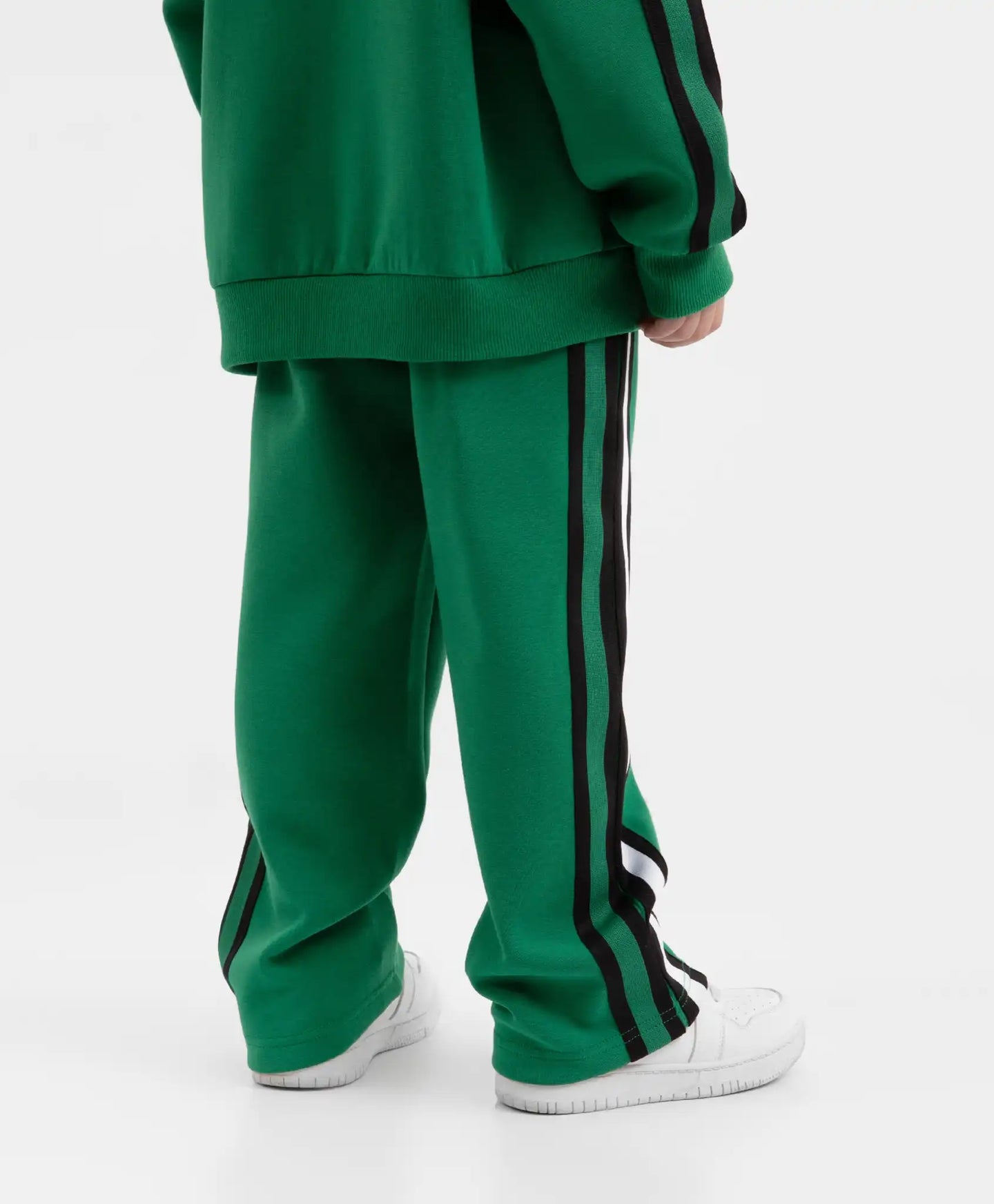 Pantaloni tricot cu dungi laterale, verzi, pentru băiat, Gulliver