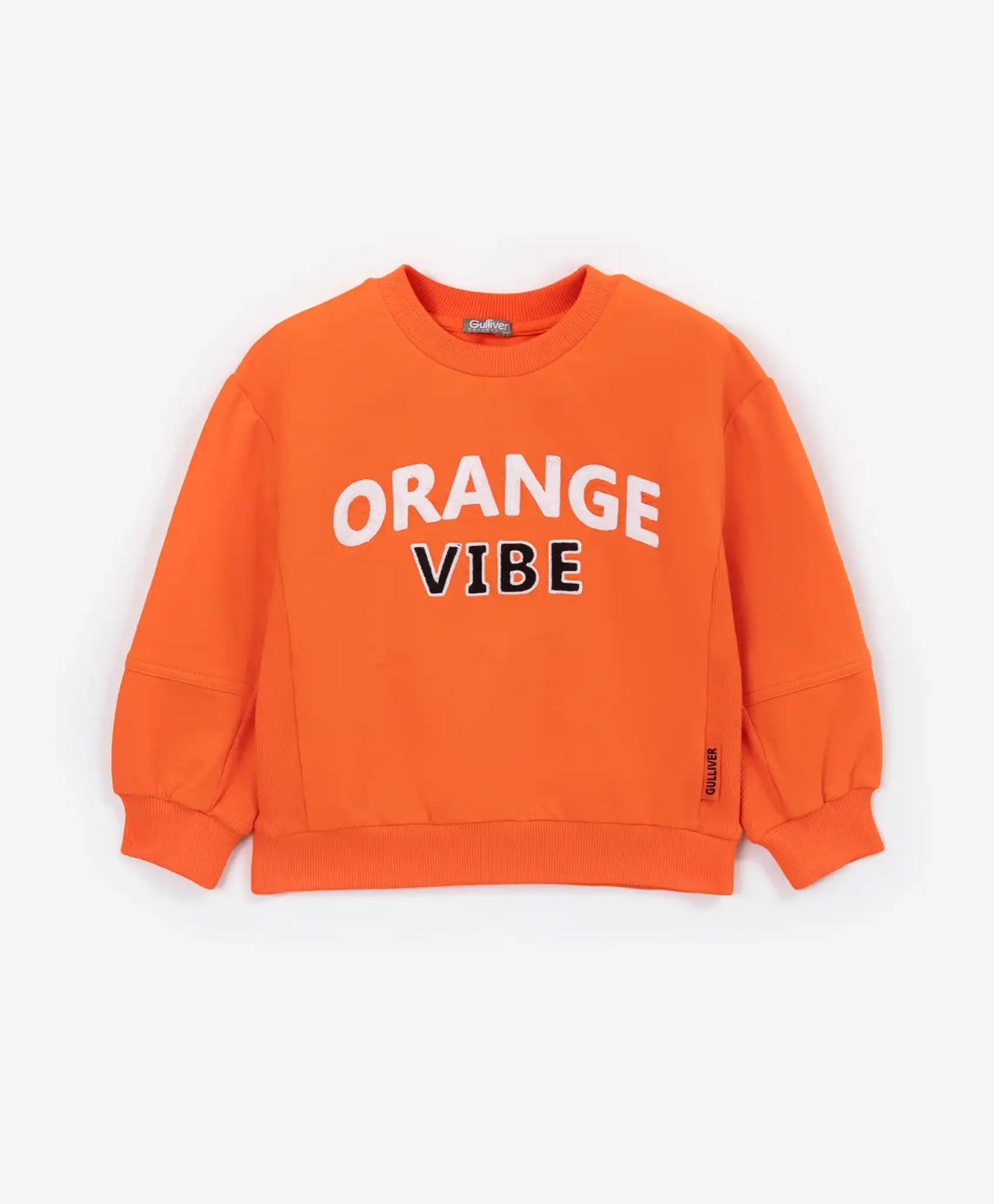 Hanorac din material fleece cu imprimeu și aplicații portocaliu pentru băieți Gulliver