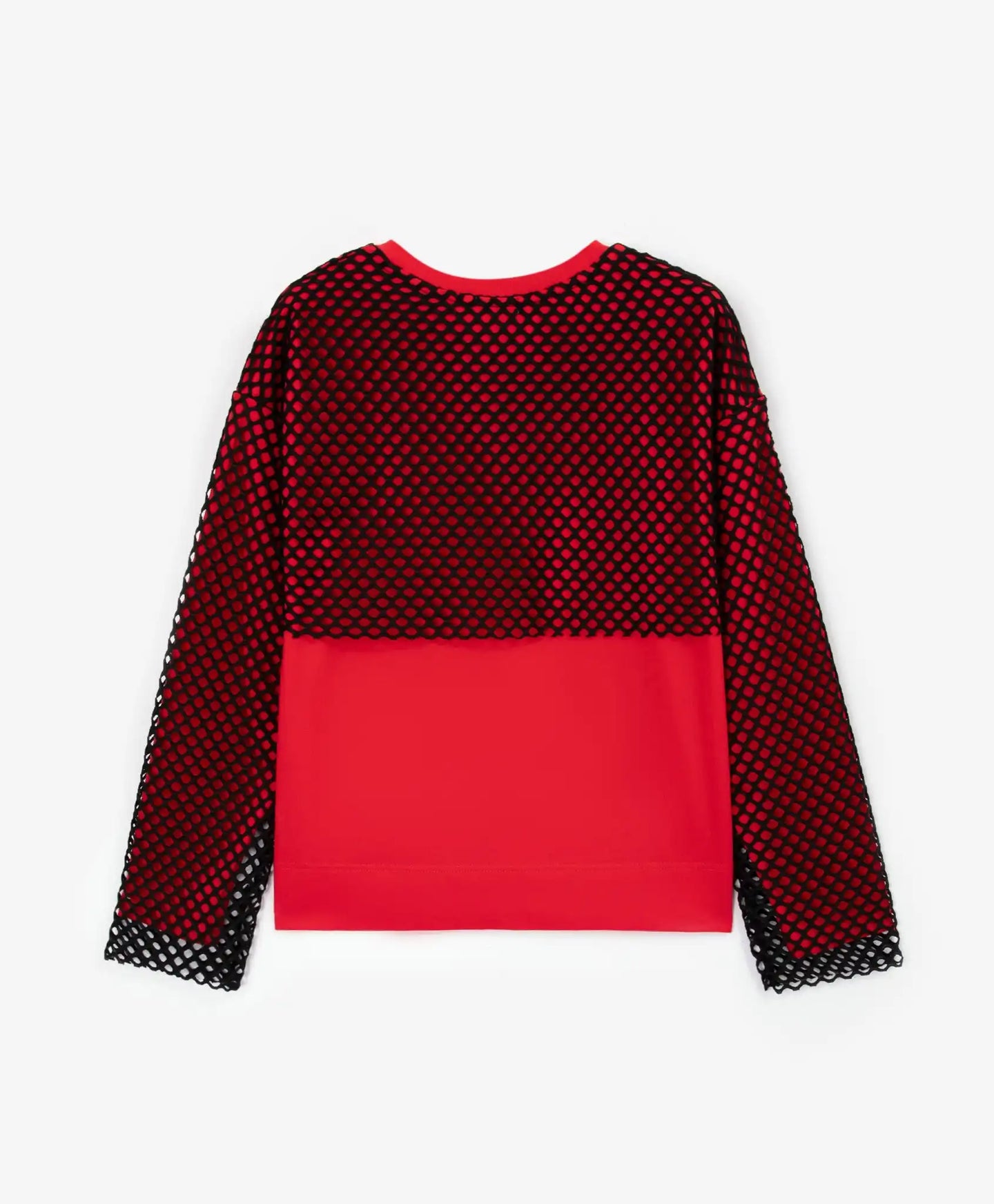 Longsleeve tricotat cu plasă roșu pentru fete Gulliver