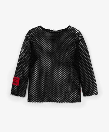 Longsleeve din plasă negru pentru fete Gulliver