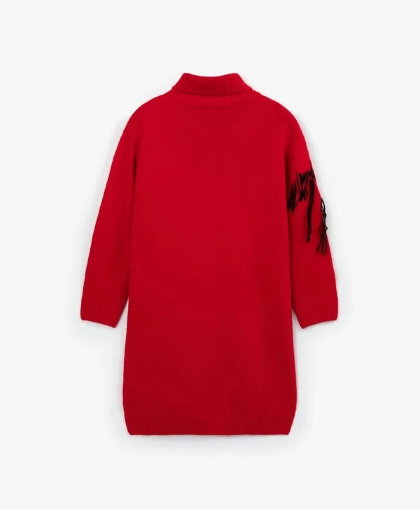 Rochie tricotată cu mâneci lungi, roșie, pentru fete de la Gulliver