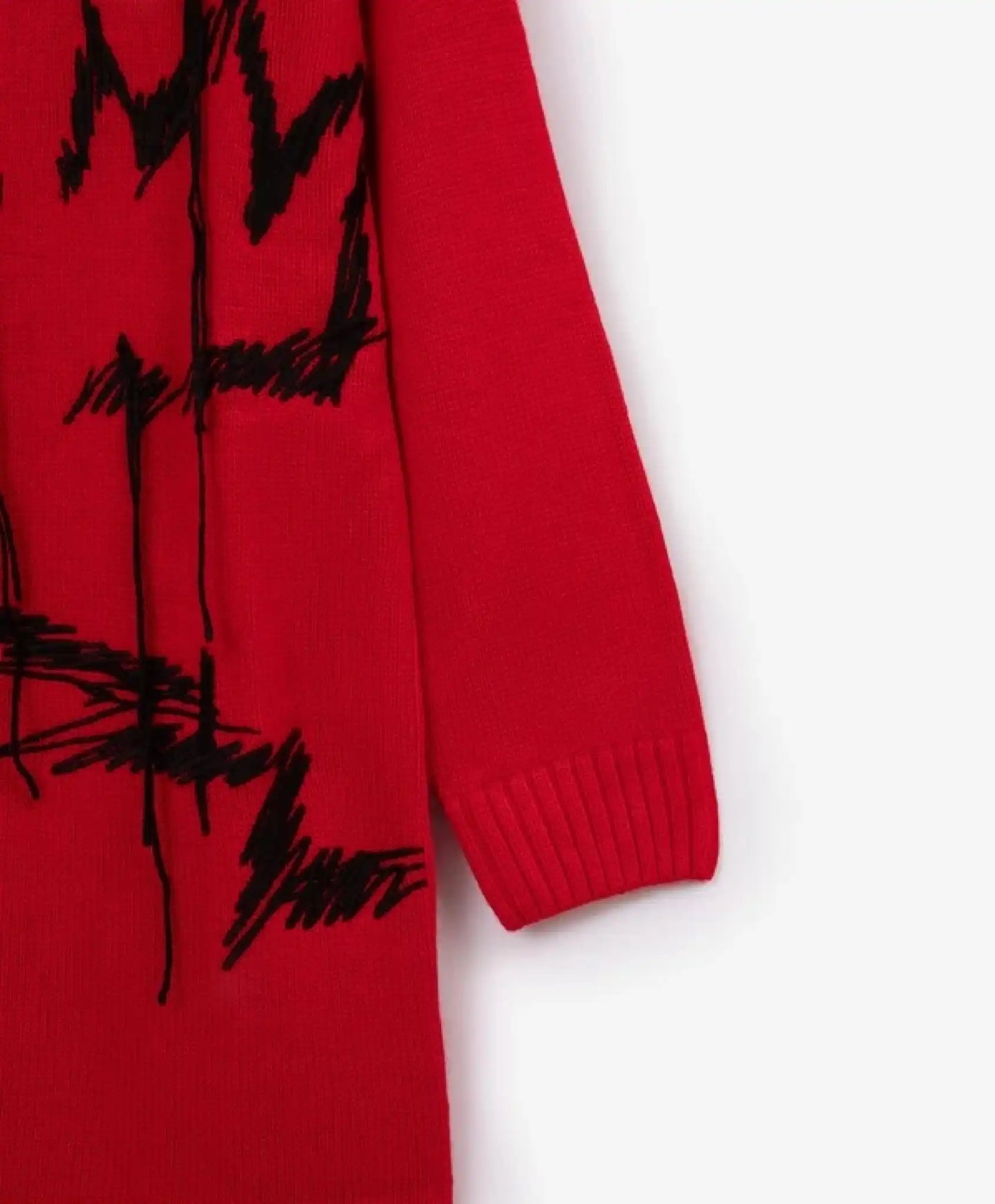 Rochie tricotată cu mâneci lungi, roșie, pentru fete de la Gulliver