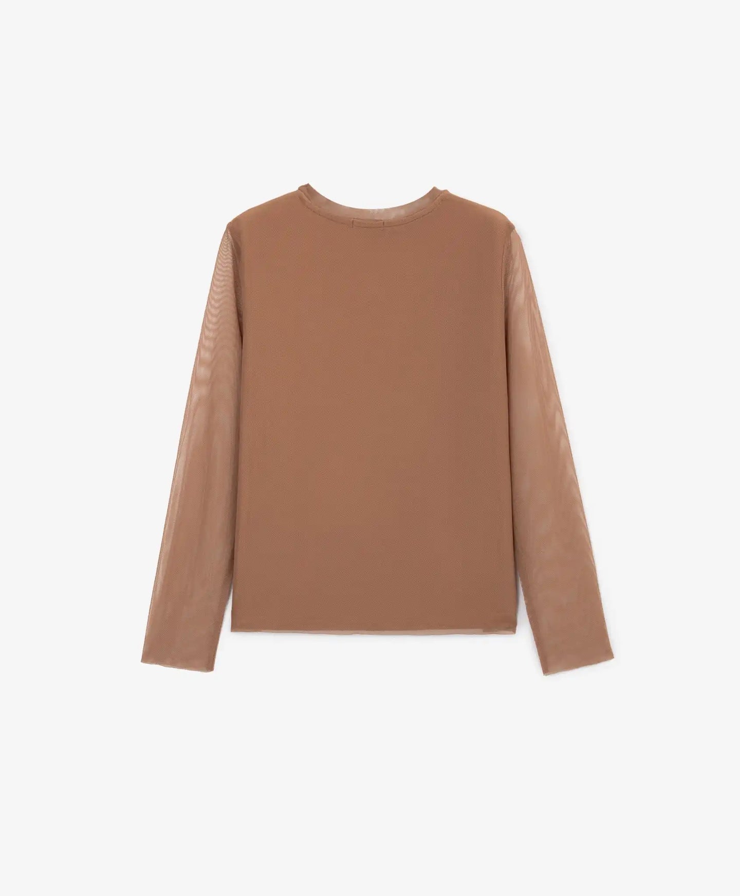 Longsleeve tricotat și din plasă combinat maro pentru fete Gulliver