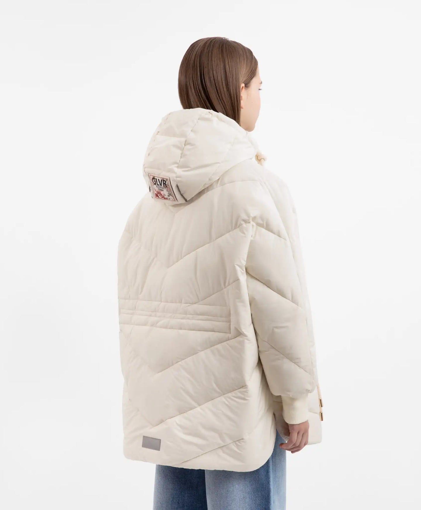 Geacă semilung, cape matlasată crem pentru fete, Gulliver