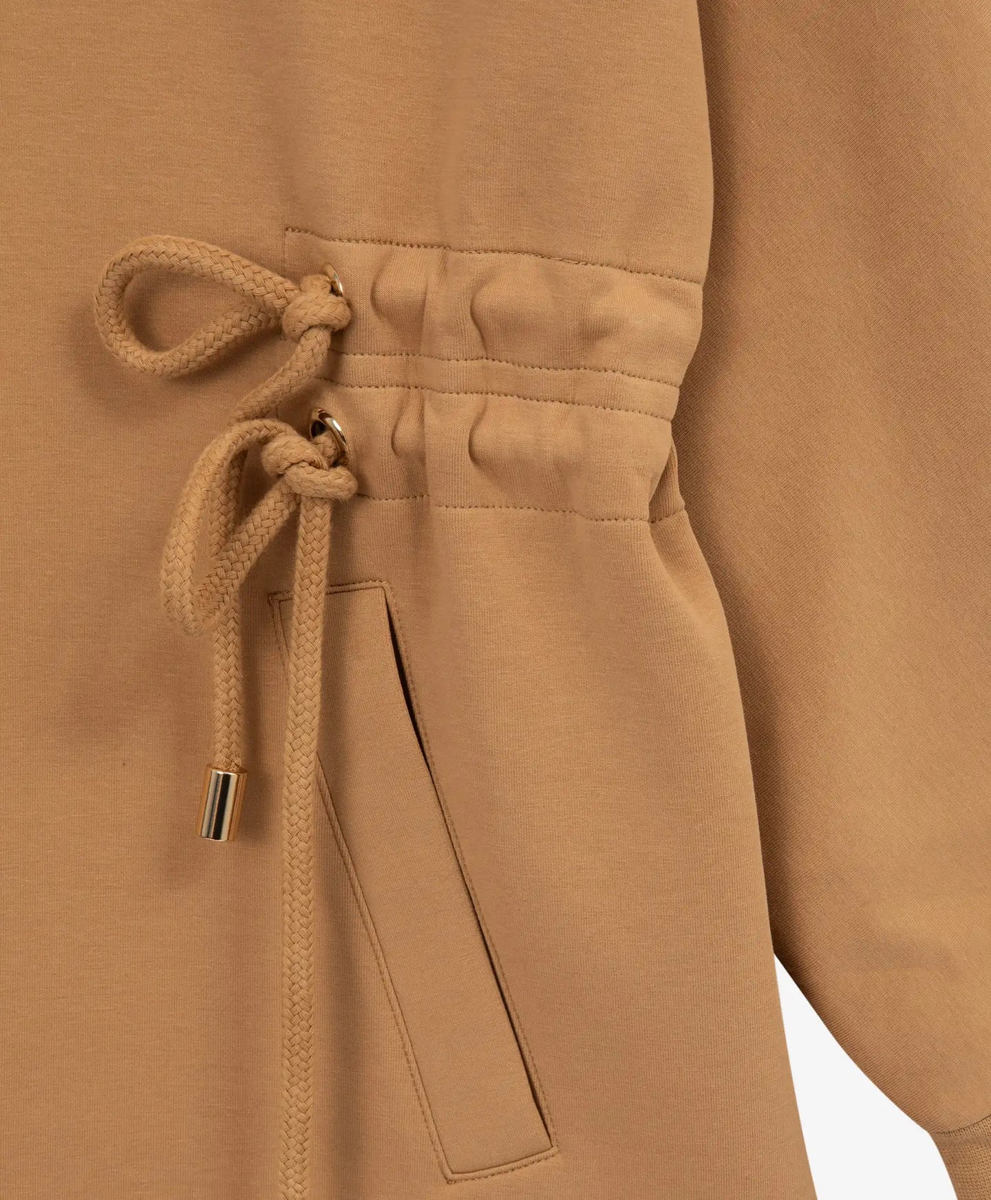 Rochie tricotată cu mâneci lungi și guler cu fermoar, maro, pentru fete de la Gulliver