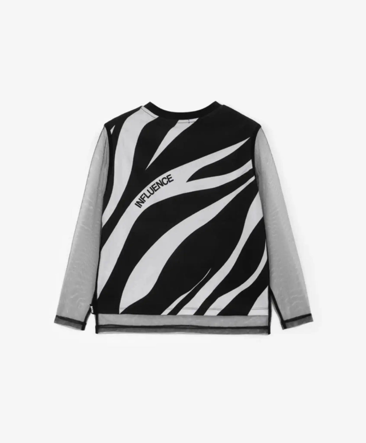 Bluza cu mâneci lungi din tricot și plasă, neagră, pentru fete Gulliver