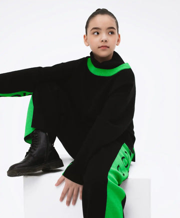 Bluză polo tricotată neagră pentru fată, Gulliver