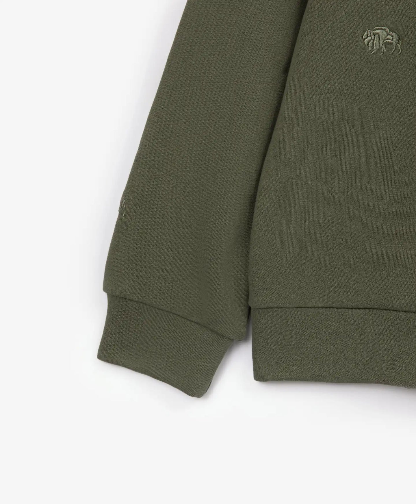 Hoodie oversized din material fleece cu broderii în culoare kaki pentru băieți Gulliver