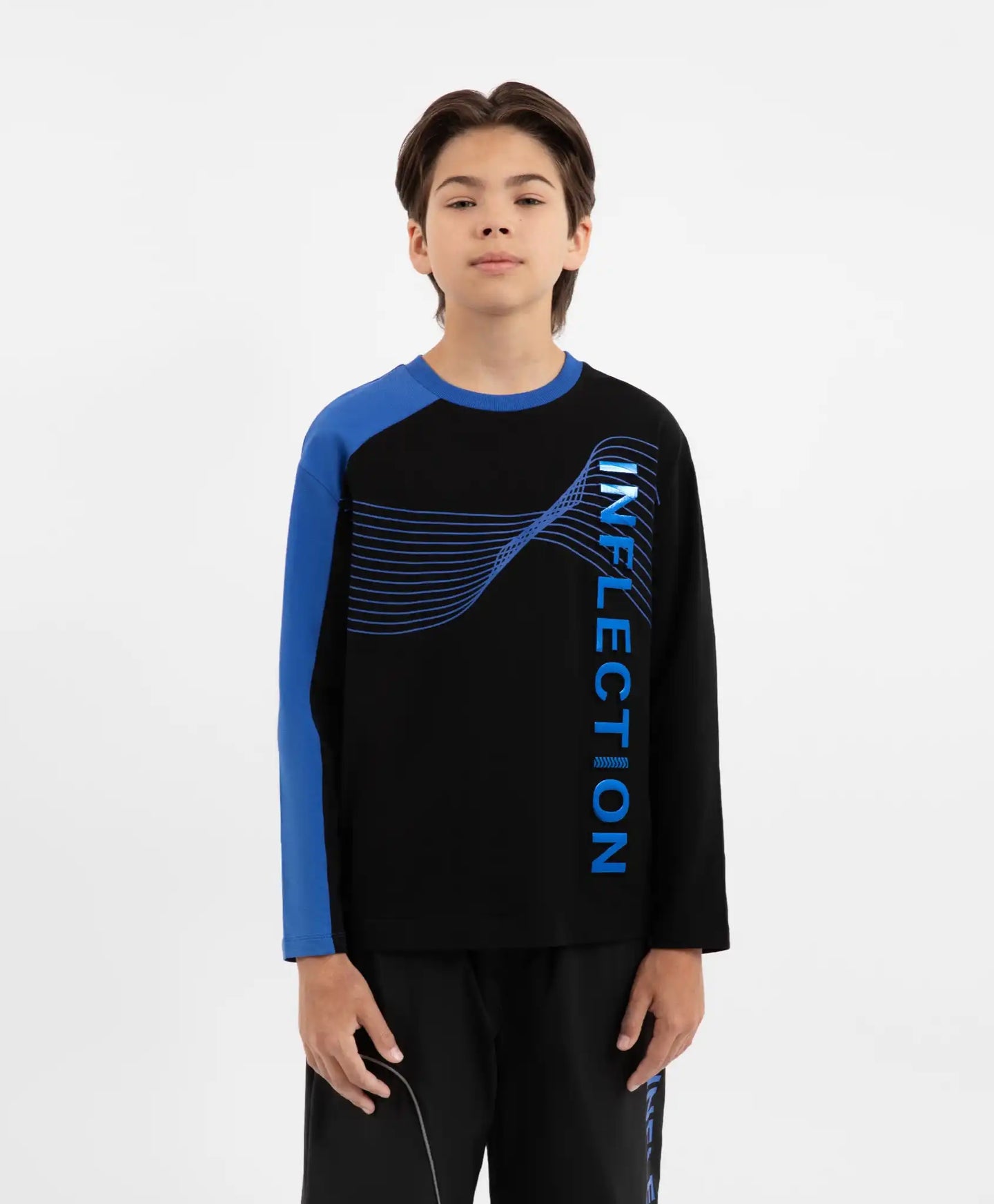 Longsleeve tricotat cu imprimeu albastru pentru băieți Gulliver