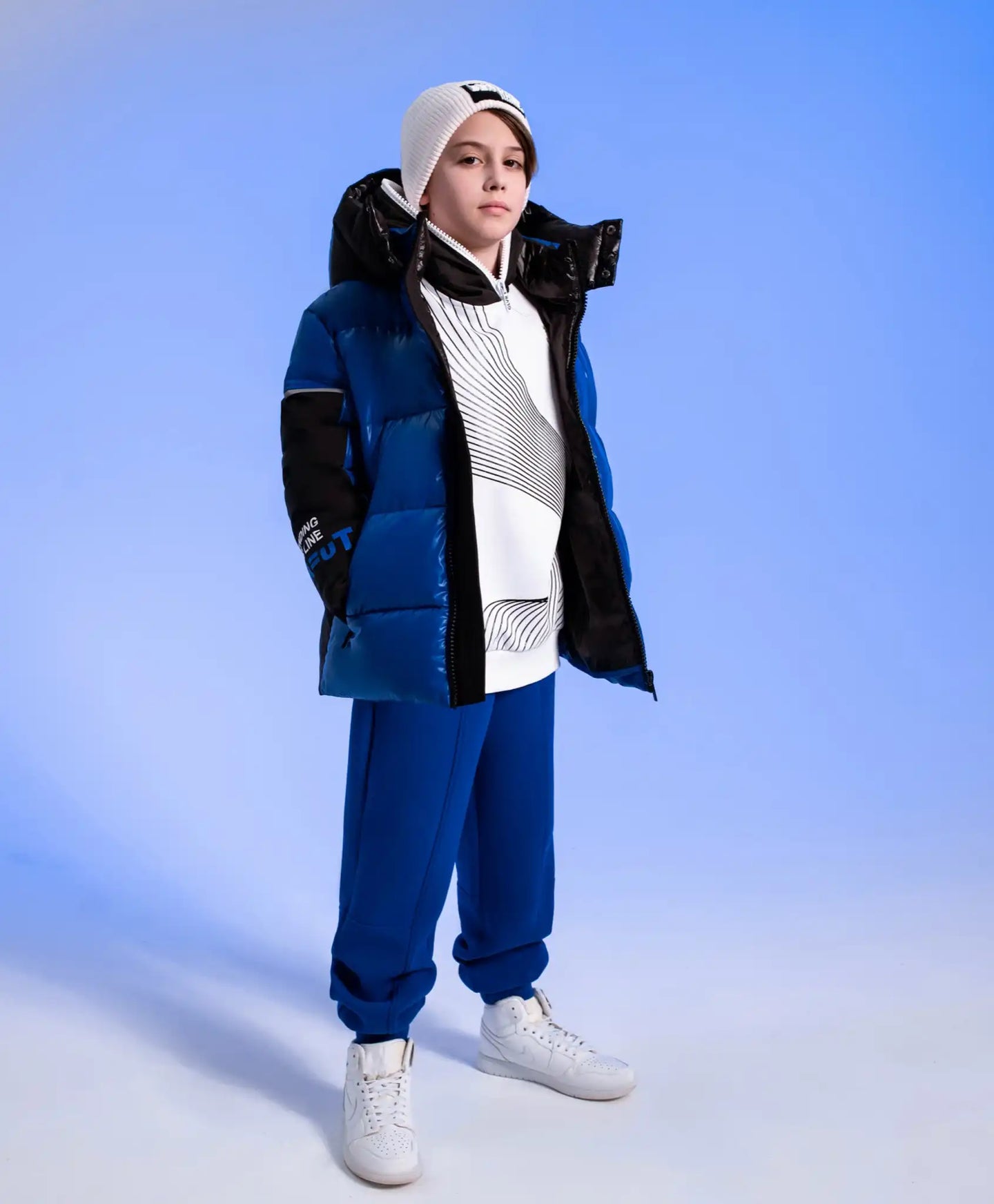 Joggeri tricot, albaștri, pentru băiat, Gulliver