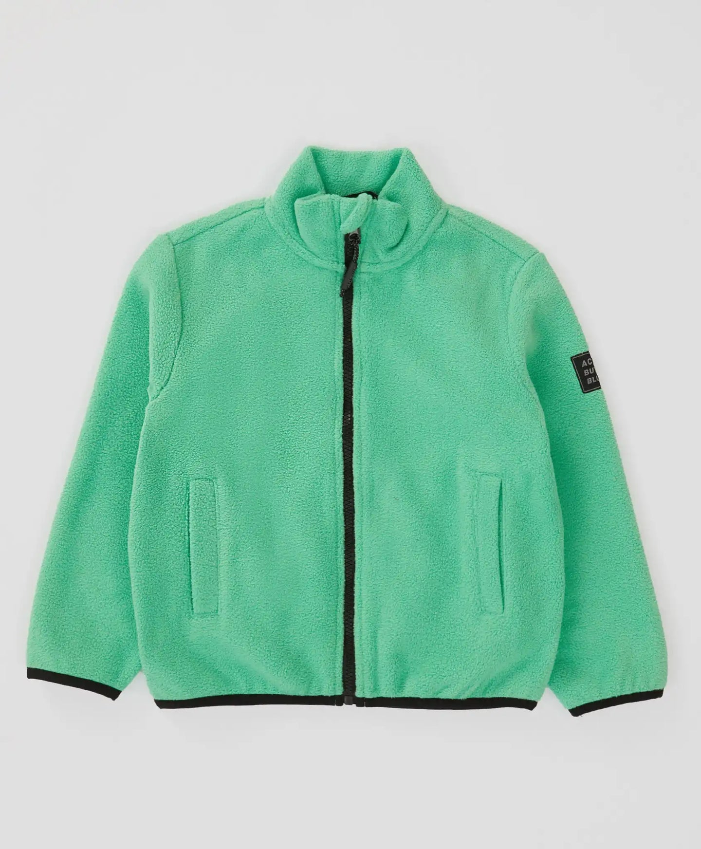 Coupe-vent moale din polar cu fermoar, verde, pentru copii, Button Blue