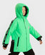 Geacă de sezon intermediar rezistentă la apă cu glugă și manșete mitene, verde, pentru băiat, Button Blue