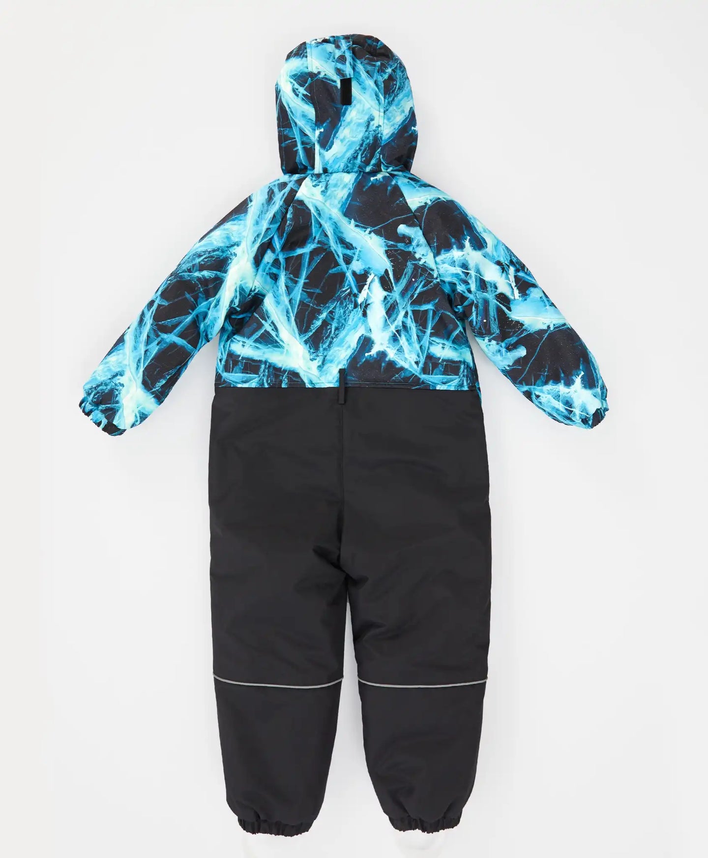 Salopetă impermeabilă de sezon intermediar cu glugă, bretele cusute și imprimeu multicolor, pentru băiat, Button Blue