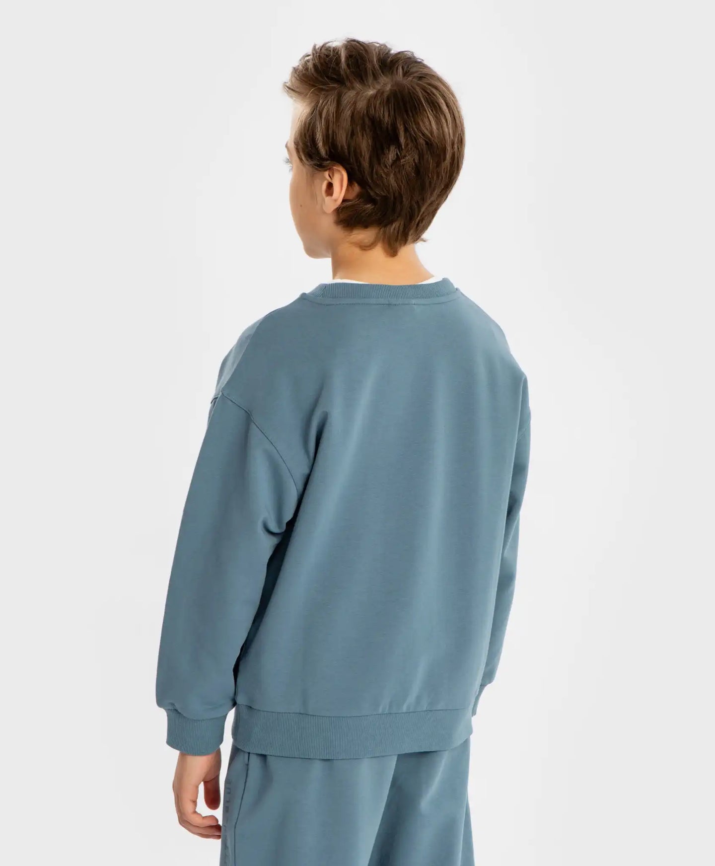 Hanorac de bază cu mânecă lungă și imprimeu albastru pentru copii Button Blue