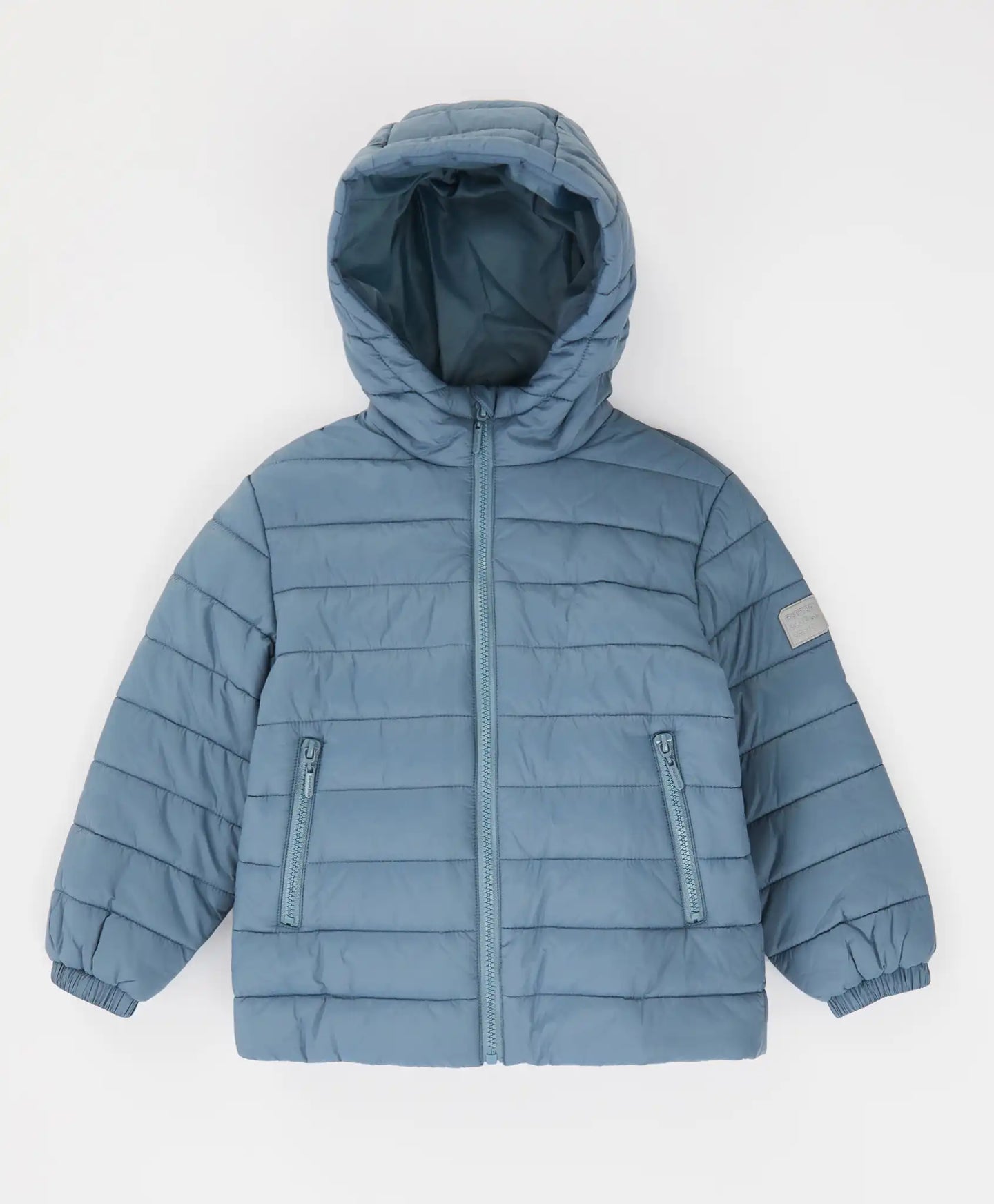 Geacă de sezon intermediar cu glugă, matlasată, albastră, pentru copii, Button Blue