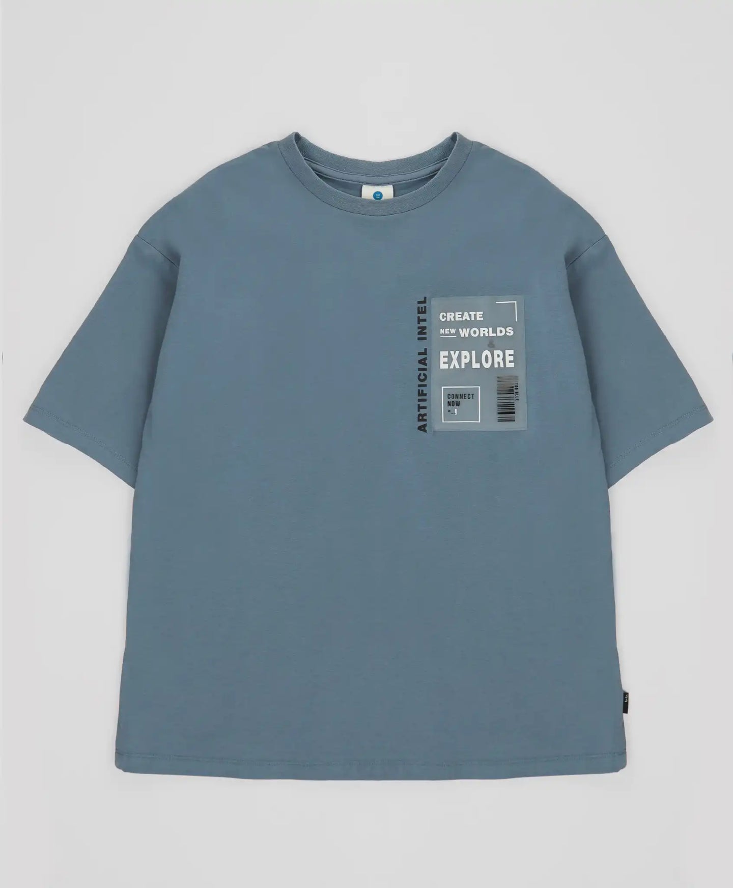 Tricou cu mânecă scurtă și imprimeu, albastru deschis, pentru băiat, Button Blue