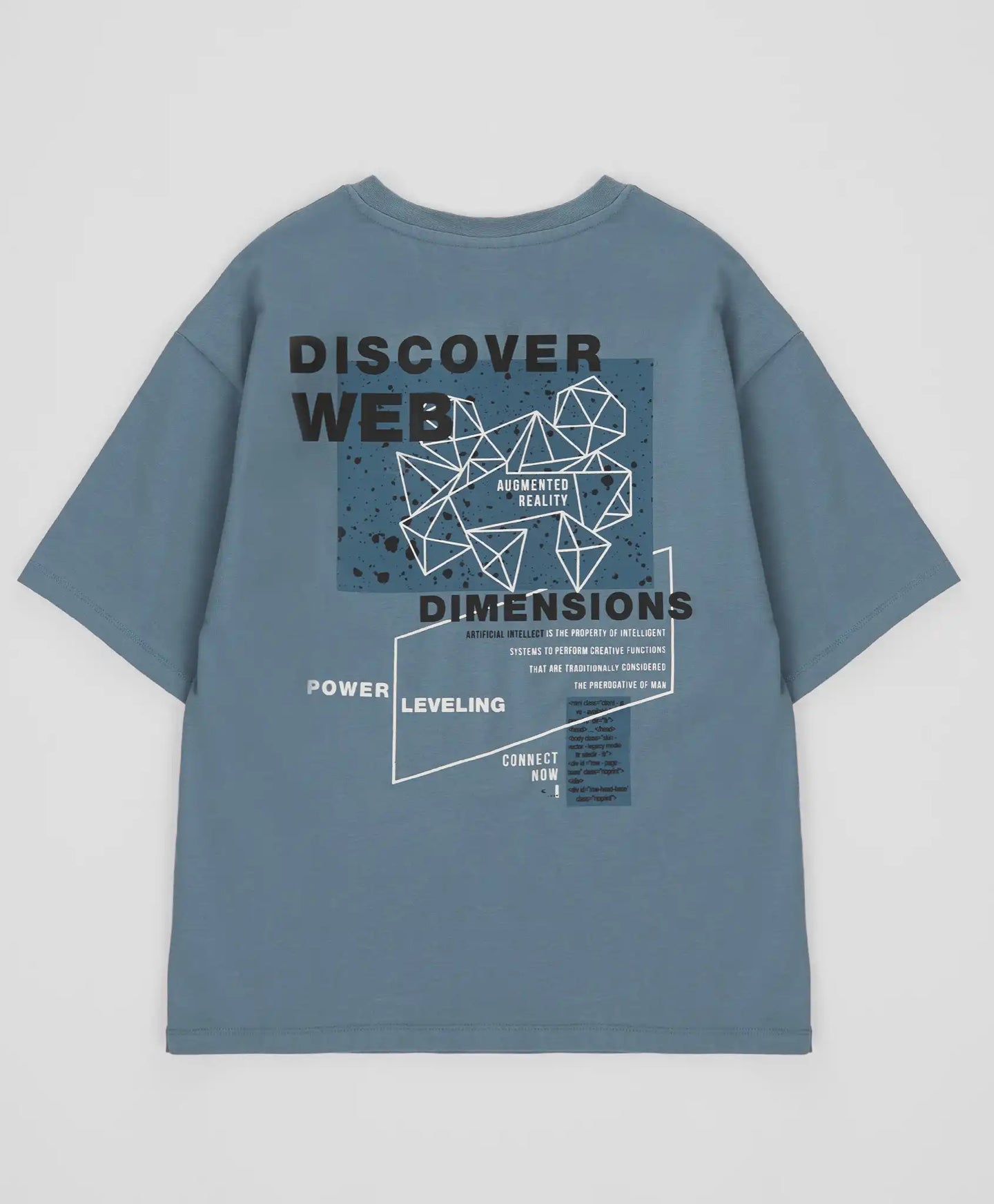 Tricou cu mânecă scurtă și imprimeu, albastru deschis, pentru băiat, Button Blue