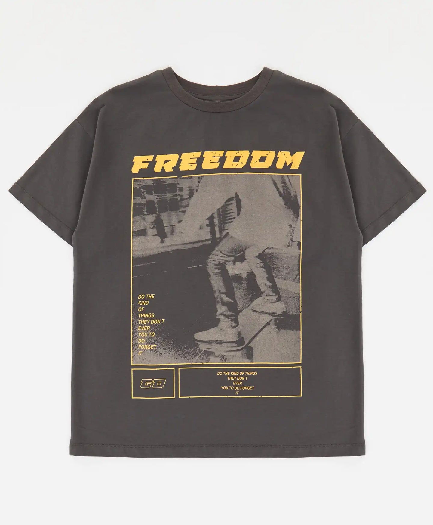 Tricou cu mâneci scurte și imprimeu gri pentru băieți Button Blue