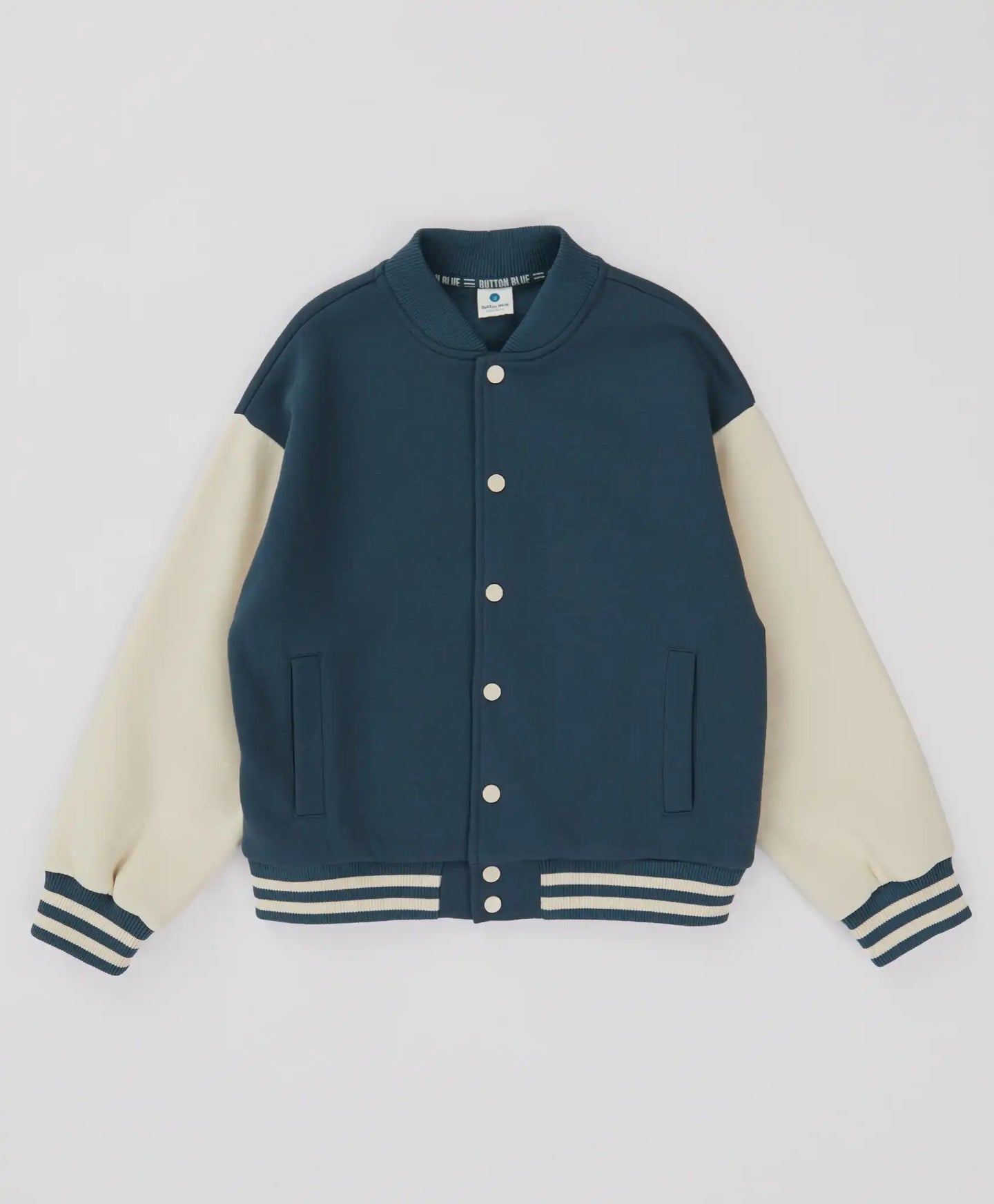 Jachetă bomber căptușită cu nasturi albastru deschis pentru copii Button Blue