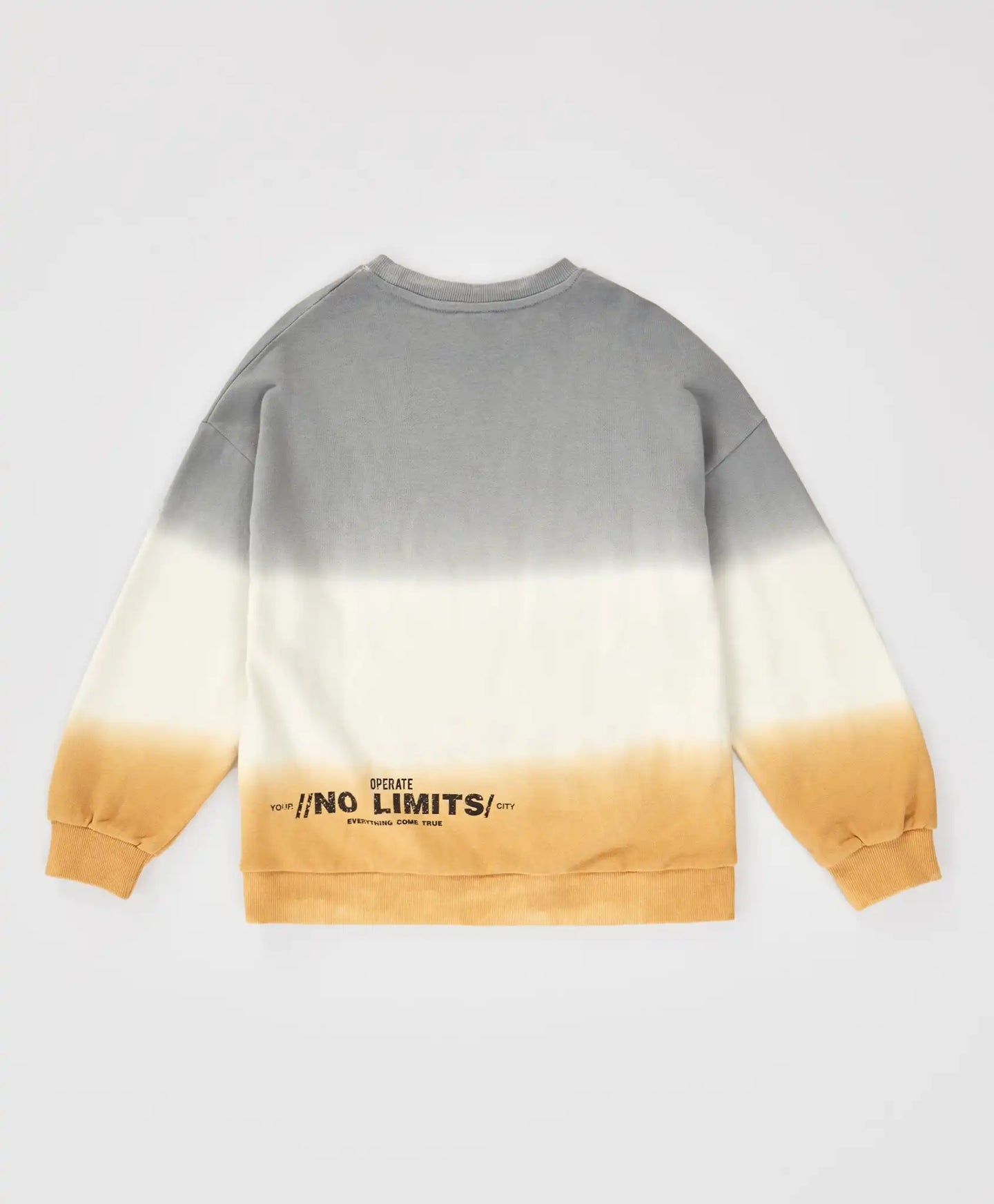 Hanorac fără fermoar cu imprimeu și gradient multicolor pentru copii Button Blue